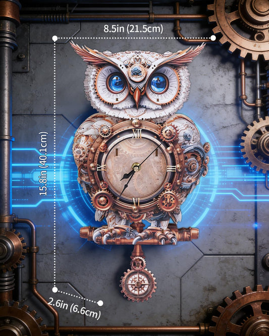Rnfinewow 3D Owl Clock Puzzle side view highlighting compact footprint