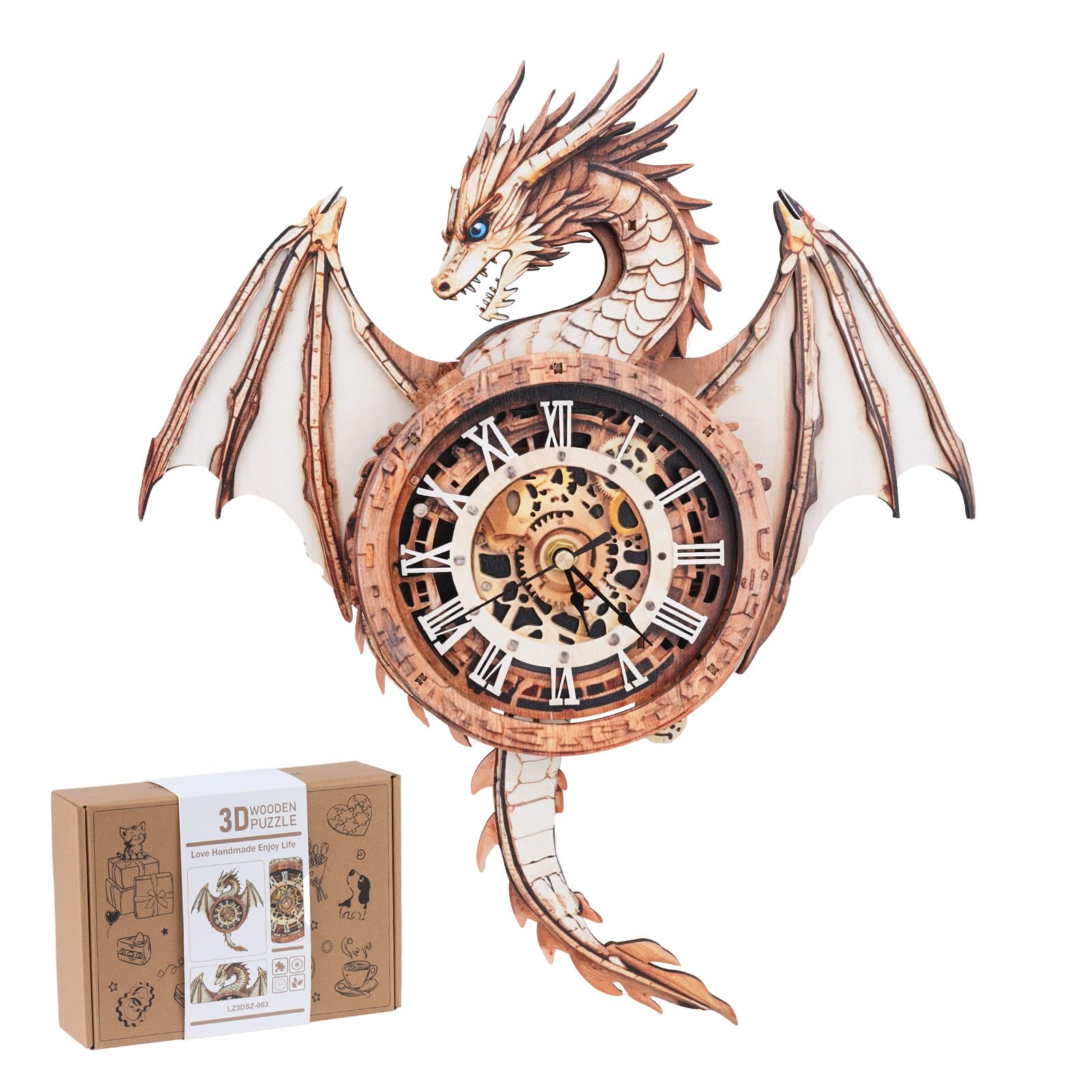 Rnfinewow dragon clock puzzle pendulum, a dramatic wall centerpiece and decor statement.