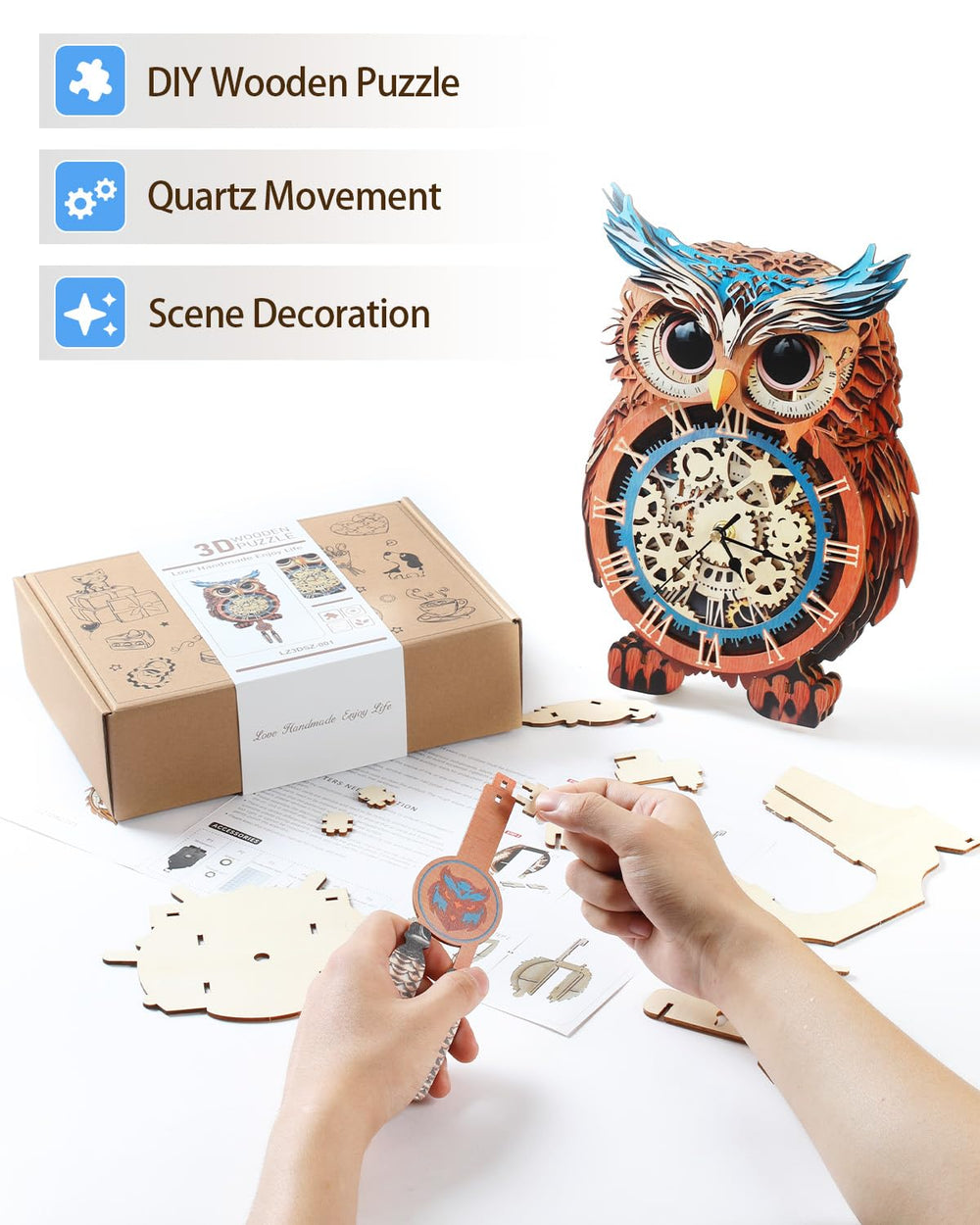 Rnfinewow puzzle packaging includes all pieces and manual