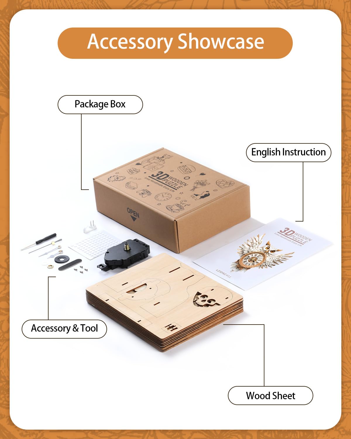 Rnfinewow snowy owl pendulum assembly adds classic clock charm.
