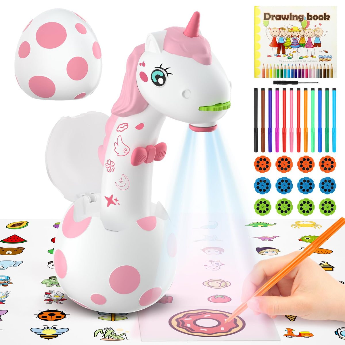 RNGODO drawing projector unicorn sketcher shows vivid unicorn outlines for creative play