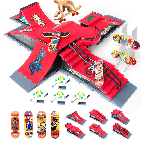 RNGODO fingerboard ramps full set for a portable, expandable skatepark