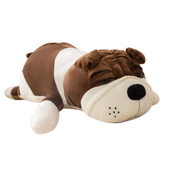 Rniuc brown bulldog plush, 17.7 inches, soft cuddle buddy for kids.