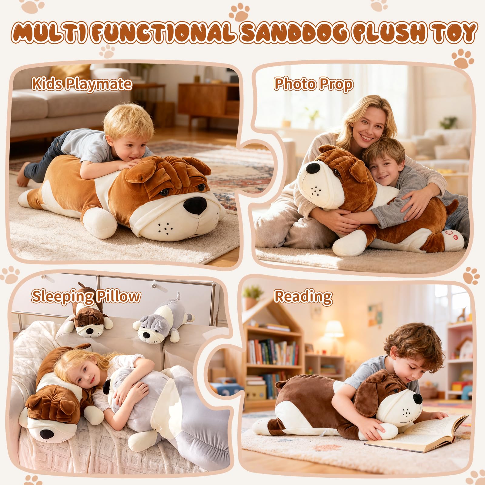 Rniuc bulldog plush ships vacuum-packed and may arrive wrinkled.