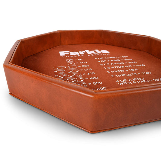 RNK Gaming Farkle Luxury Edition dice tray dampens dice noise for smoother sessions.