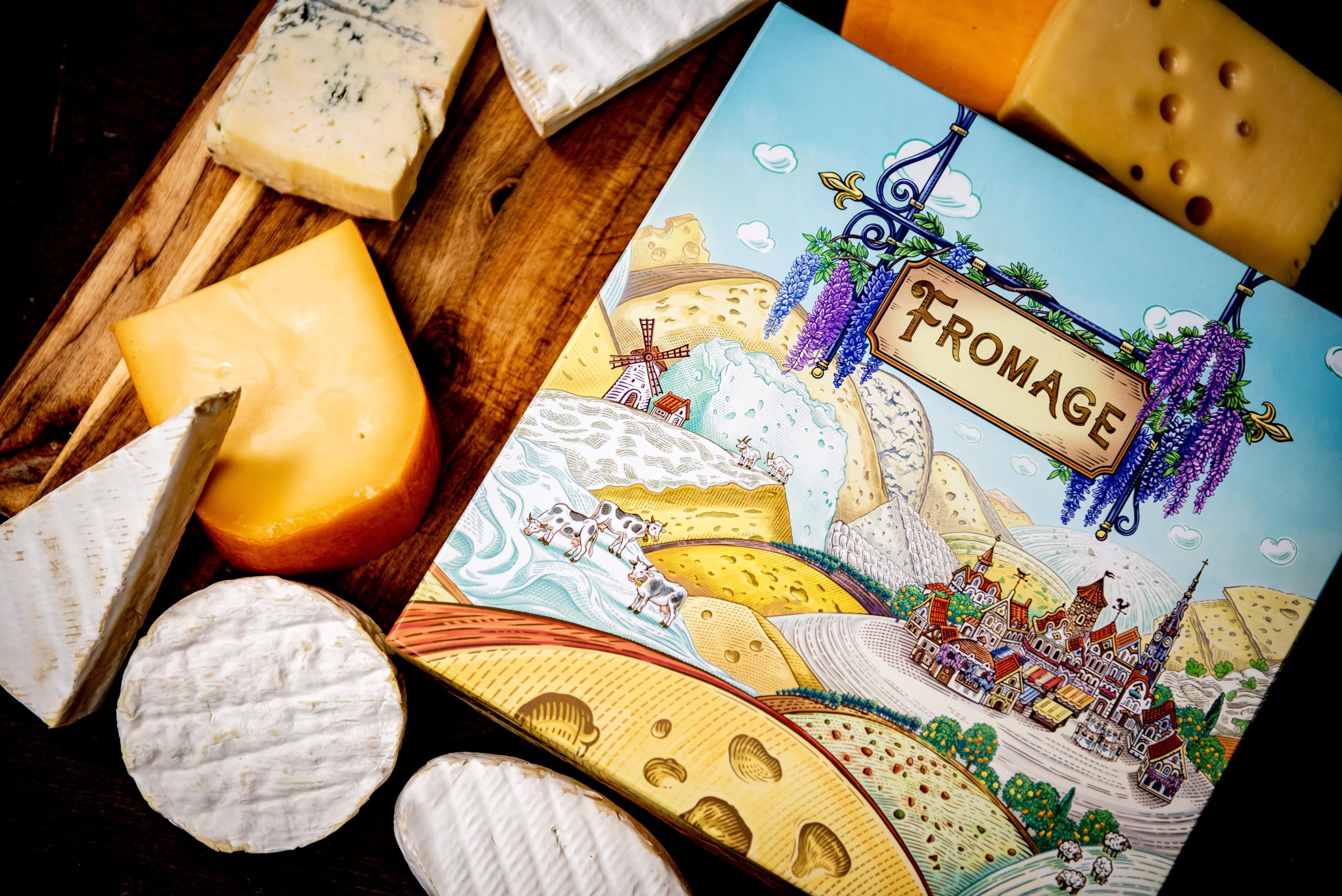 Road to Infamy Fromage board showing quadrant setup for strategic play