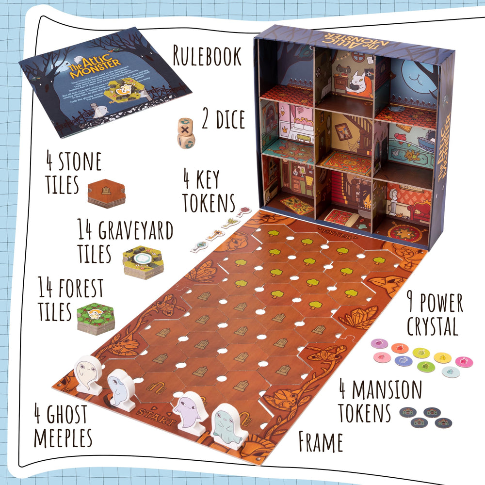 Roast & Toast Games Attic Monster tiles and icons support quick setup and play.