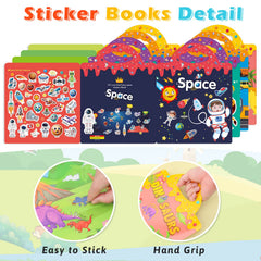 ROATEE space sticker book inspires exploration and color recognition during play.