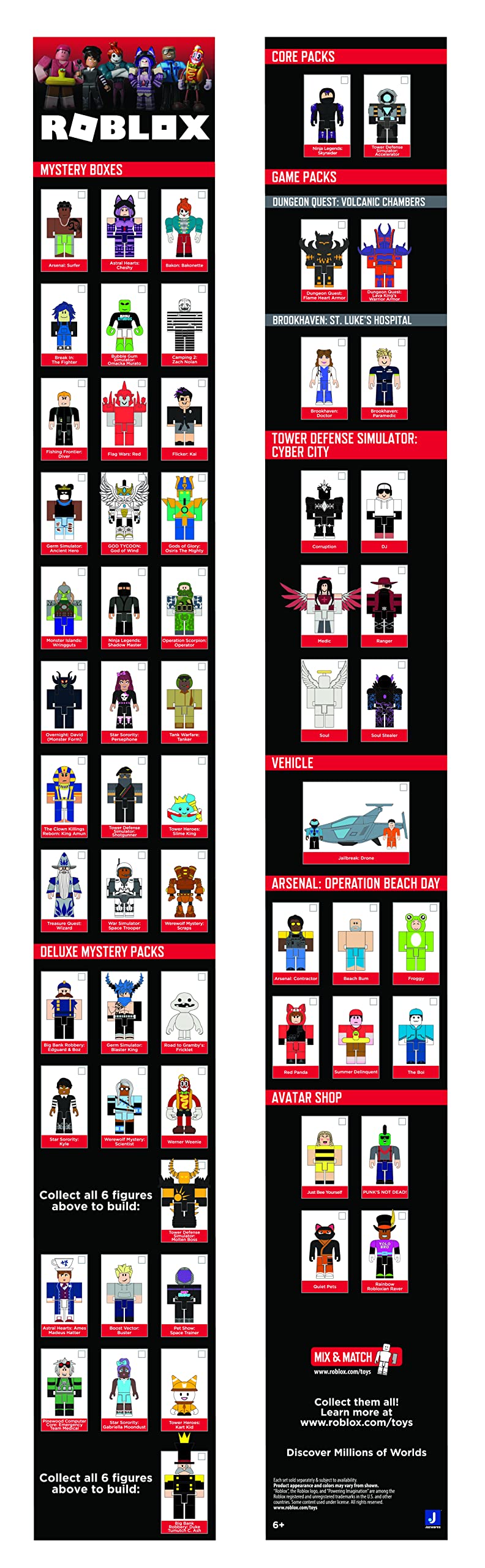Roblox Series 11 six-pack shown for shelf or desk display setup