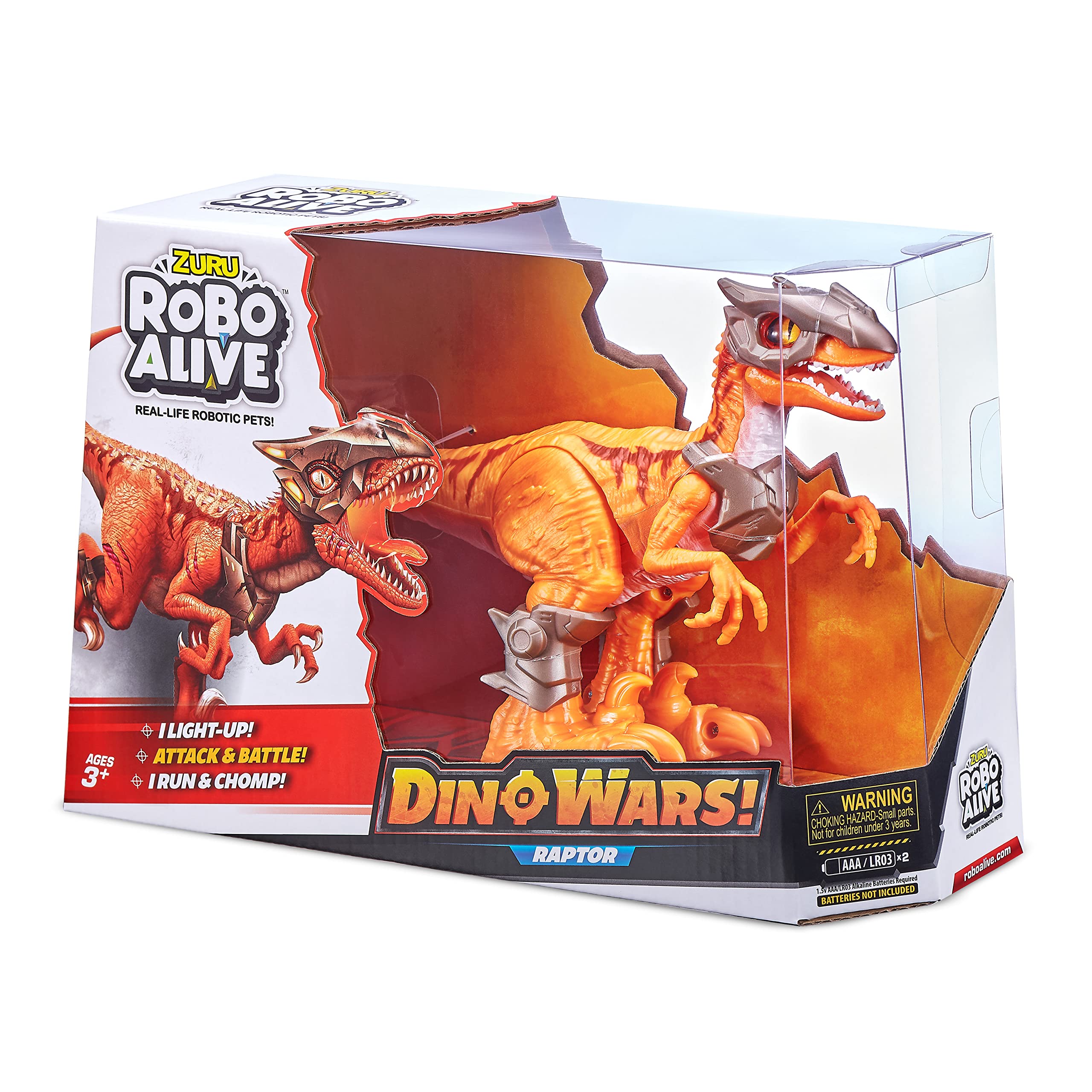 Robo Alive Dino Wars Raptor character art highlights iconic dino features