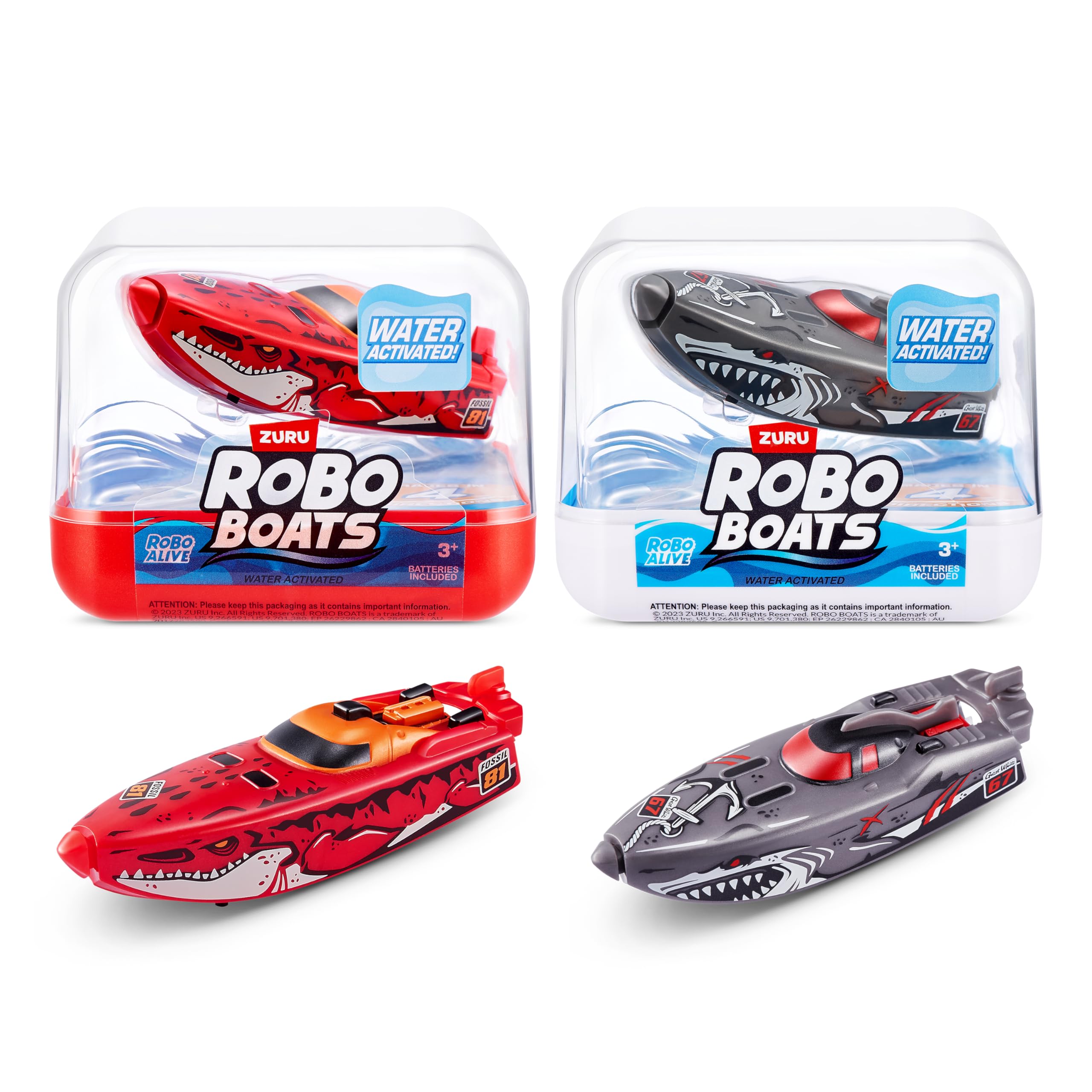 Robo Alive White Shark Robo Boat gliding through water for action-packed play.