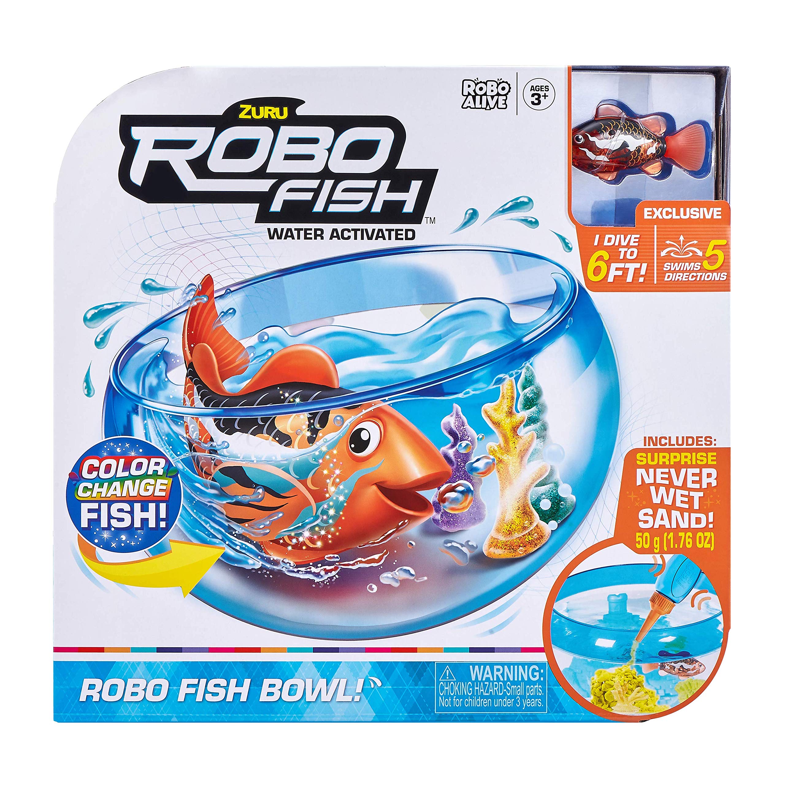 Robo Alive Robo Fish Playset in bowl ready for interactive water fun