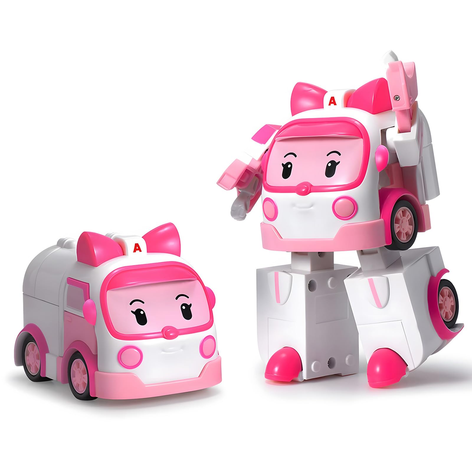 Robocar POLI Amber transforming robot—durable construction for active play.