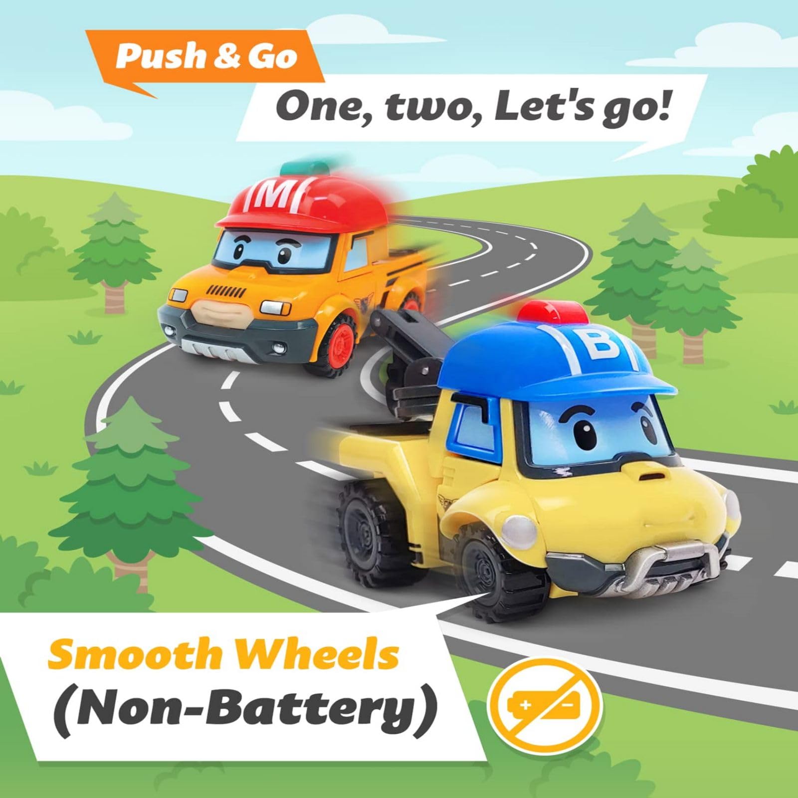 Robocar Poli Bucky rescue team playset inspires cooperative play.
