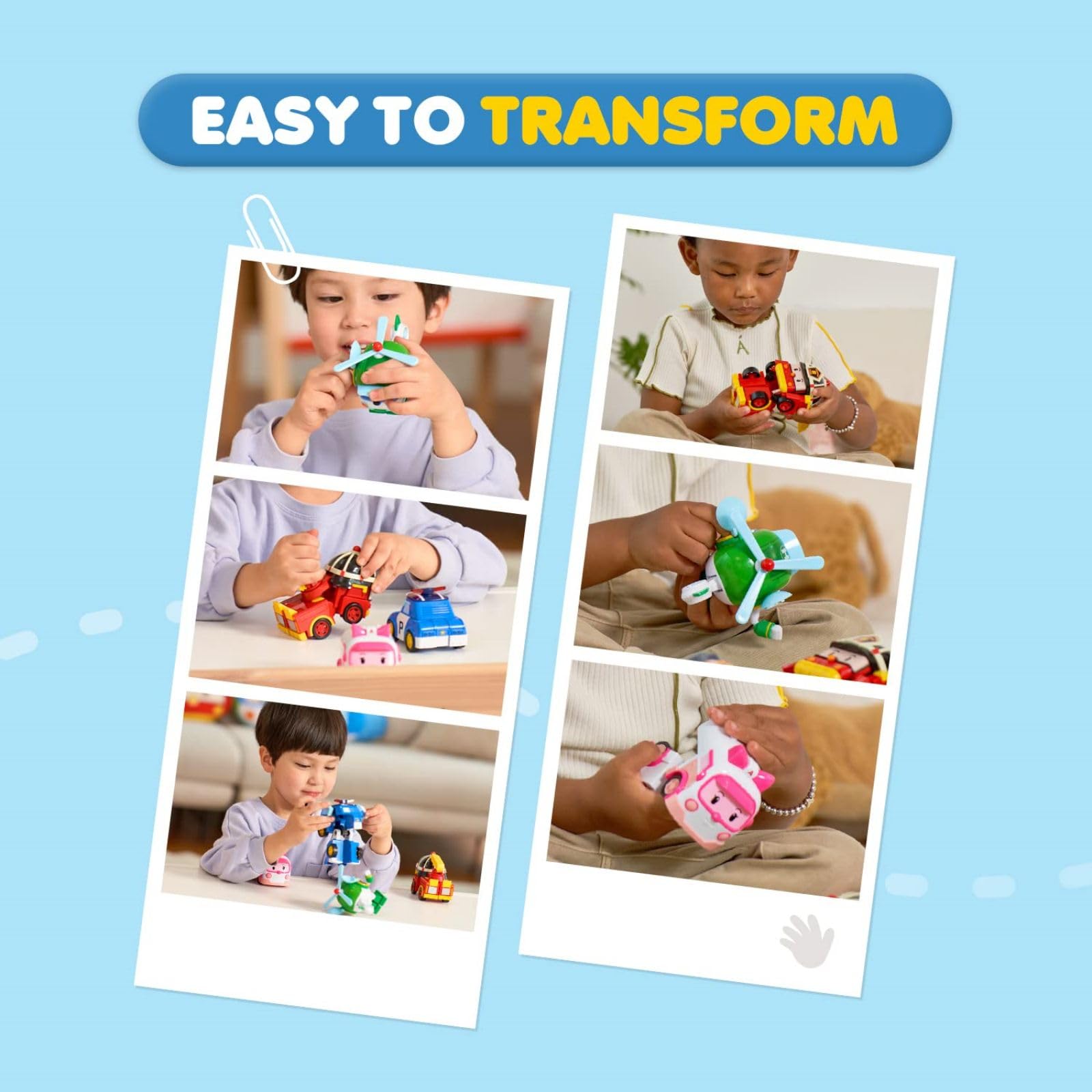 Durable ABS plastic construction for Robocar Poli Helly during active play