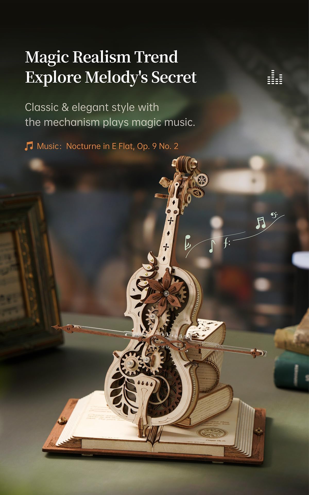 ROBOTIME AMK63 Winding mechanism moves the bow in action