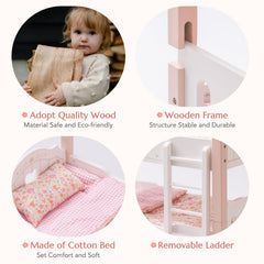 ROBOTIME bed curtain and bell add charming atmosphere for play.