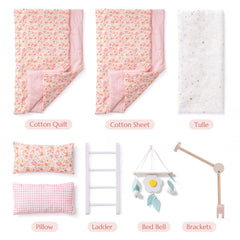 ROBOTIME pillow and quilt details enhance cozy naptime scenes.