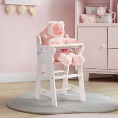 ROBOTIME Baby Doll High Chair easy-clean surface for quick maintenance.