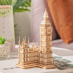 ROBOTIME Big Ben kit includes everything except batteries for quick setup.