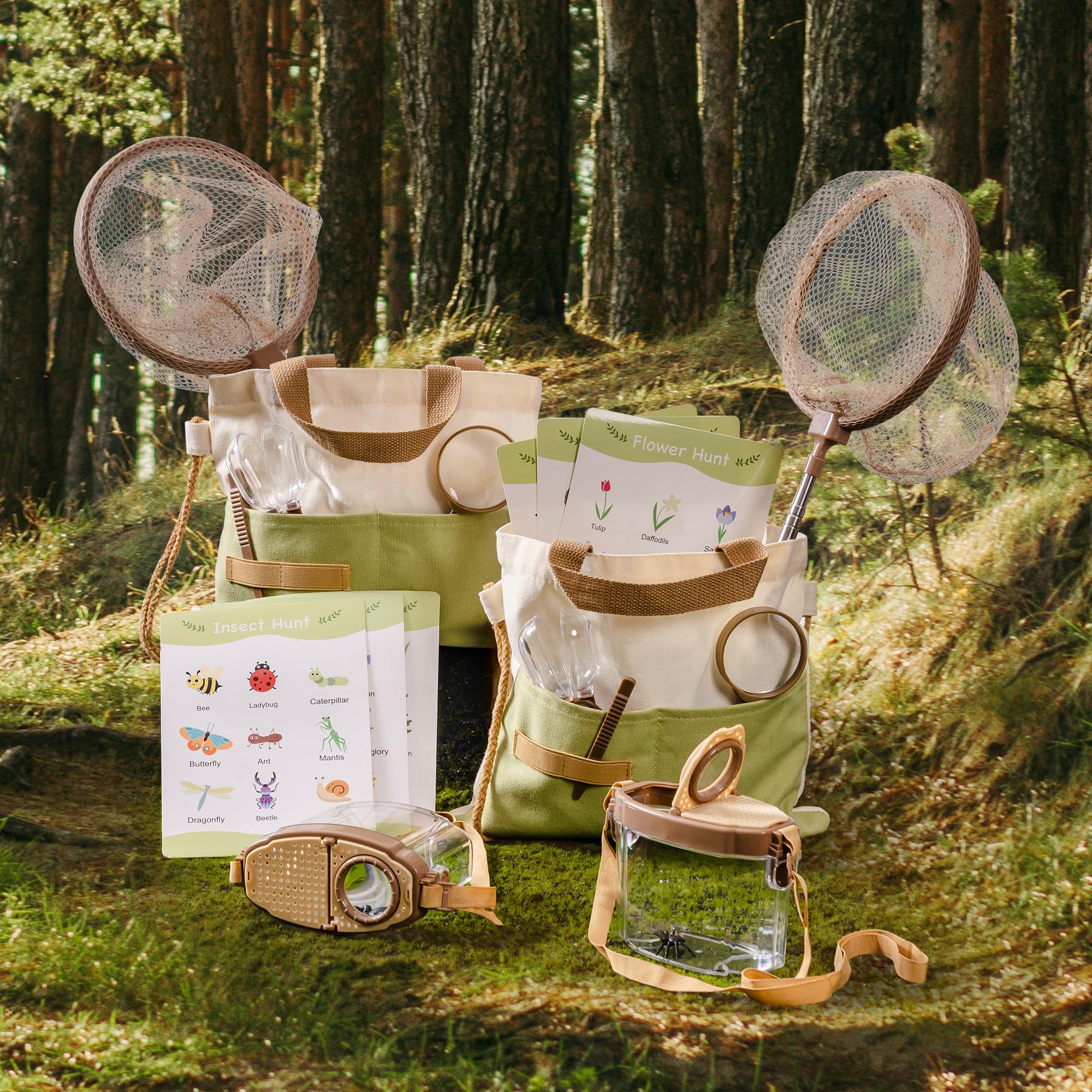 ROBOTIME carry bag in use, convenient transport for kids on nature trips.