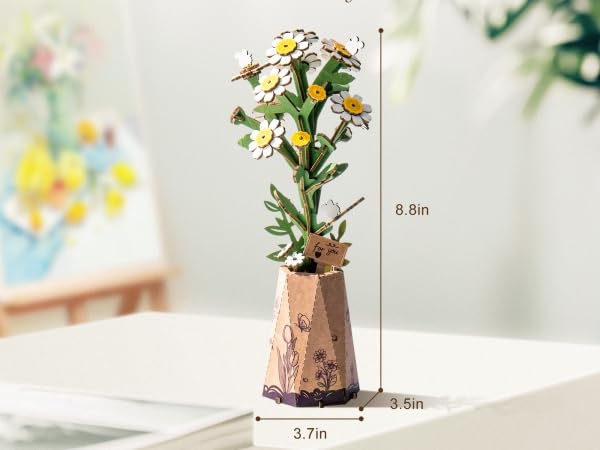 ROBOTIME chamomile gift card included kit offers a thoughtful present for garden lovers