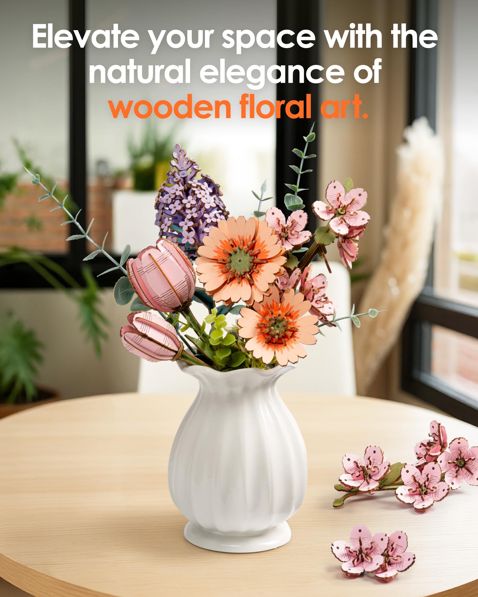 ROBOTIME customize flower height to create unique arrangements.