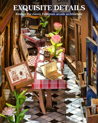 ROBOTIME DIY Book Nook floral windows add vintage charm to any shelf.