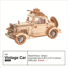 ROBOTIME DIY car model instruction manual opened guides step-by-step assembly.