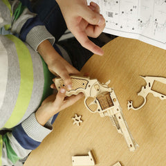 ROBOTIME DIY craft kit packaging and tools shown for family-friendly learning.