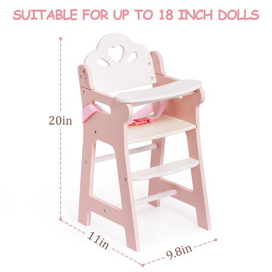 Robotime doll high chair seatbelt keeps playtime secure and organized.