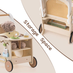 Robotime storage feature keeps small toys tucked away for organized playtime.