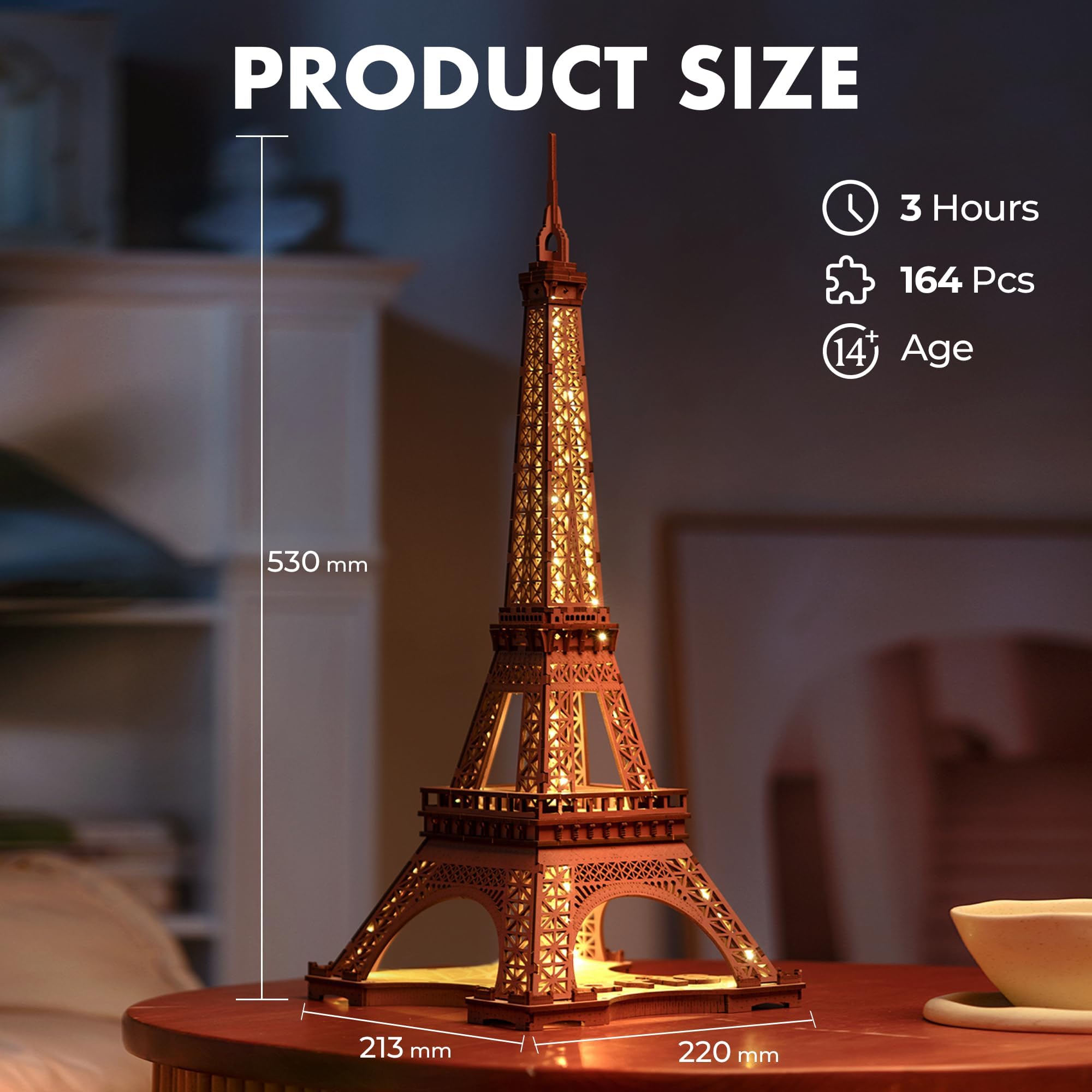 Robotime Eiffel Tower brain teaser challenges and engages curious minds.