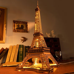 Robotime Eiffel Tower night light adds warm ambience to any room.