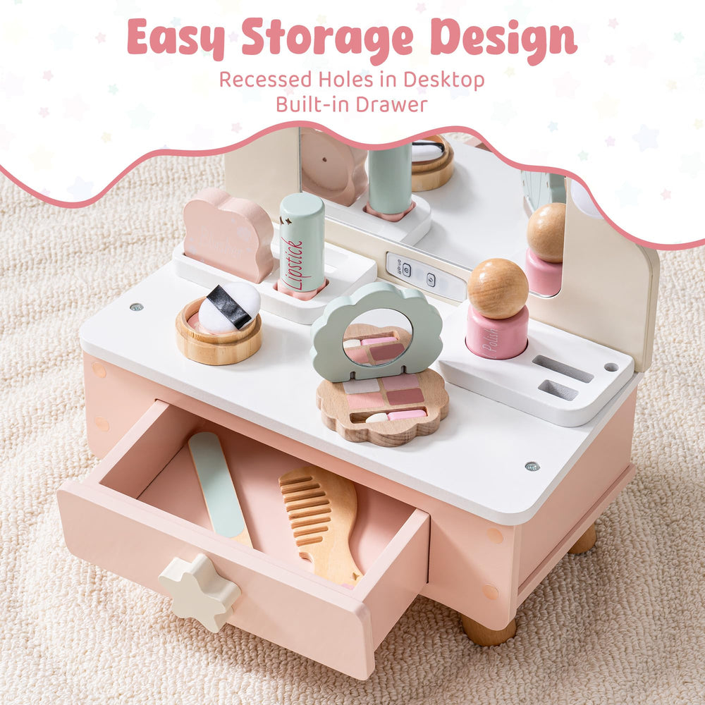 ROBOTIME gift-ready vanity playset inspires imaginative dressing for special occasions.