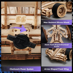 ROBOTIME LK505 plywood sheets and numbered parts simplify building.