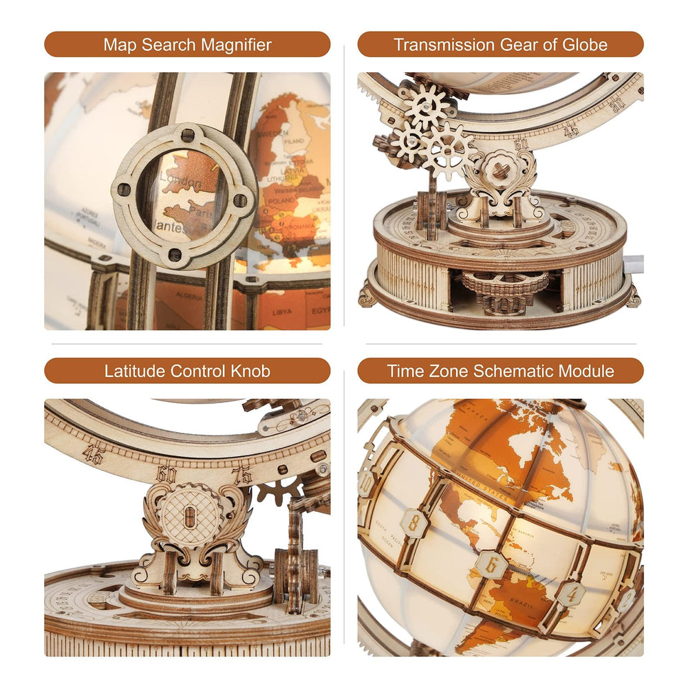 ROBOTIME Luminous Globe ST003 immersive glow for desks or shelves.