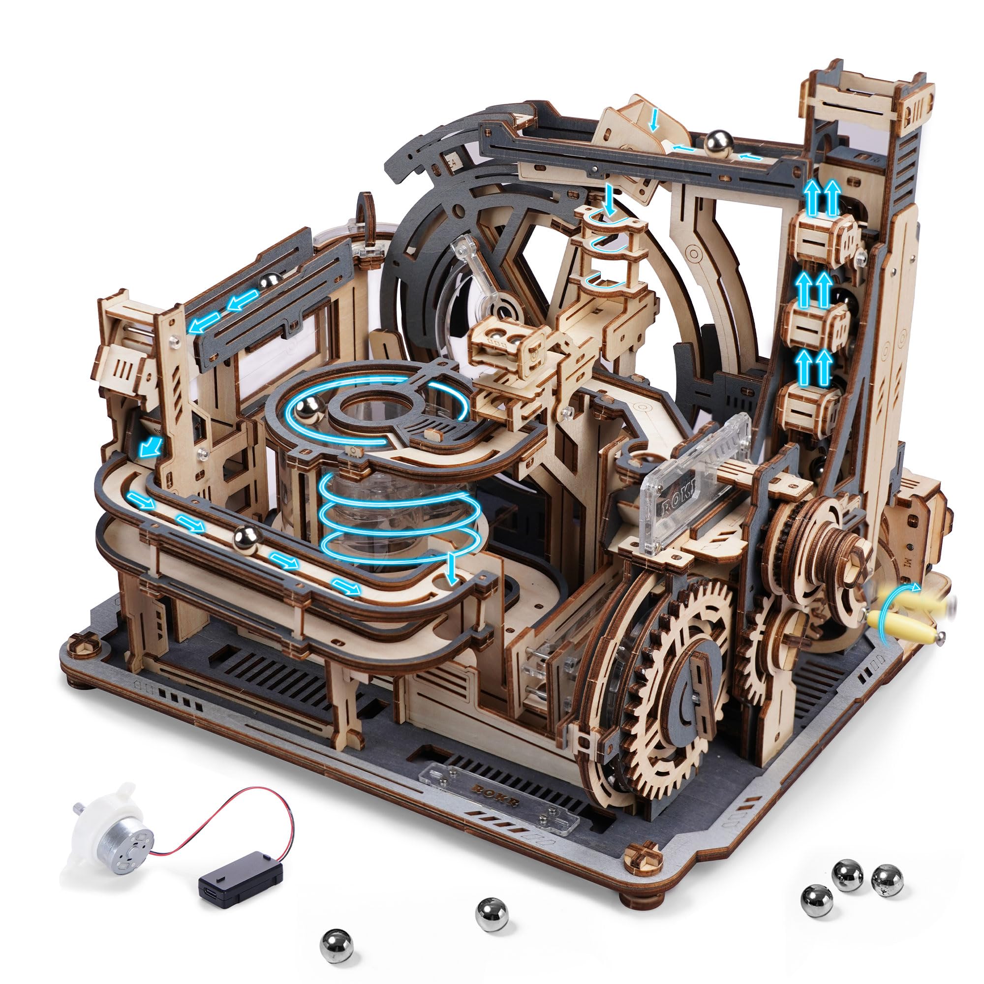 ROBOTIME Marble Spaceport LGC01 gravity loops for focused, hands-on building