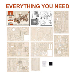 ROBOTIME MC801 detailed instructions help you assemble the retro car kit