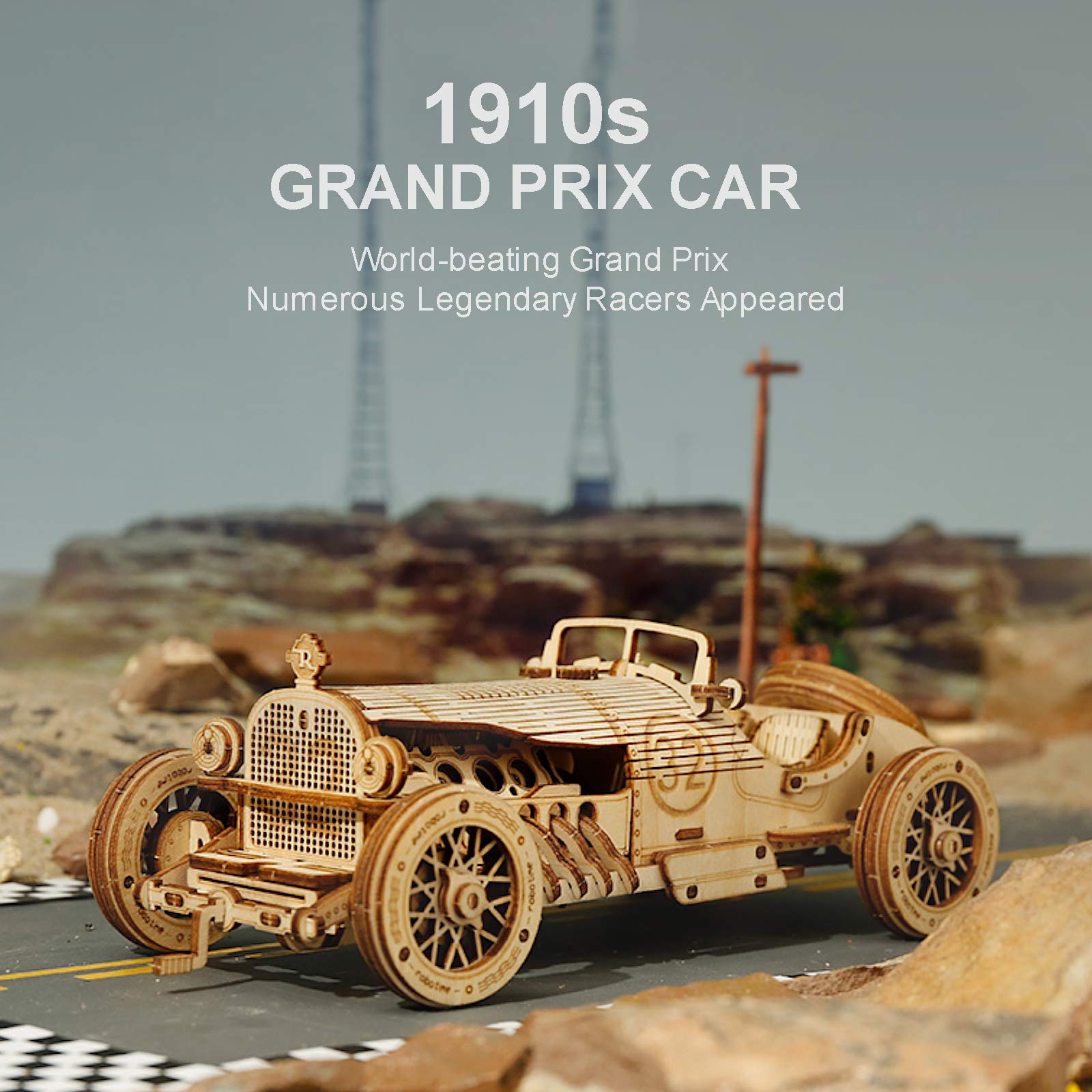 ROBOTIME 1:16 scale Grand Prix assembly process, boosts patience and problem-solving.