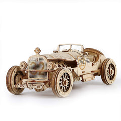 ROBOTIME model car kit 1:16 grand prix front view, ideal for hands-on curiosity.