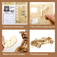 ROBOTIME instruction guide supports step-by-step building without glue.