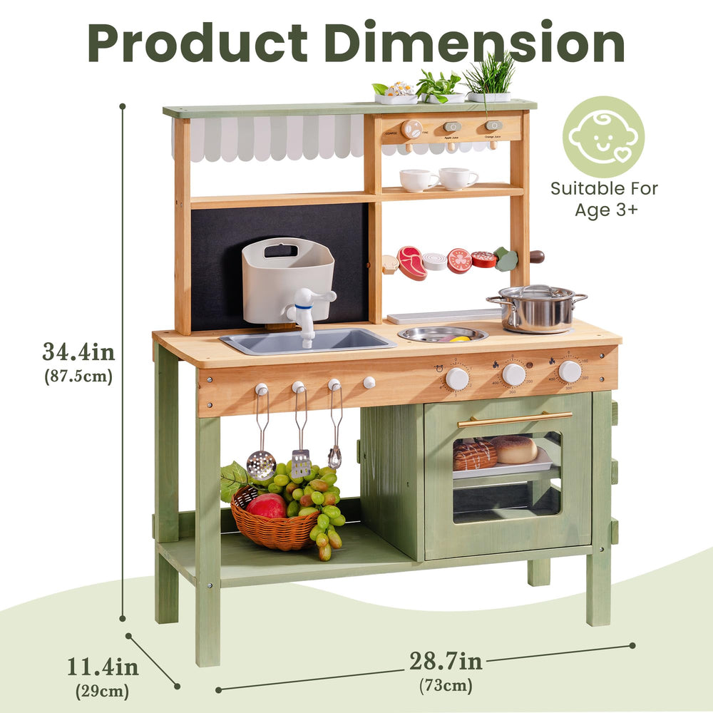 ROBOTIME Mud Kitchen BBQ grill scene promotes imaginative role-play and social interaction.