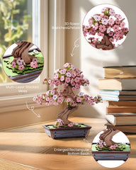 Robotime Sakura Bonsai Miniature House features tiny details for display charm.