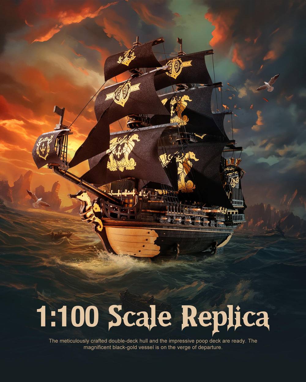 Robotime Seahorse 3D puzzle masts provide impressive height and spatial challenge.
