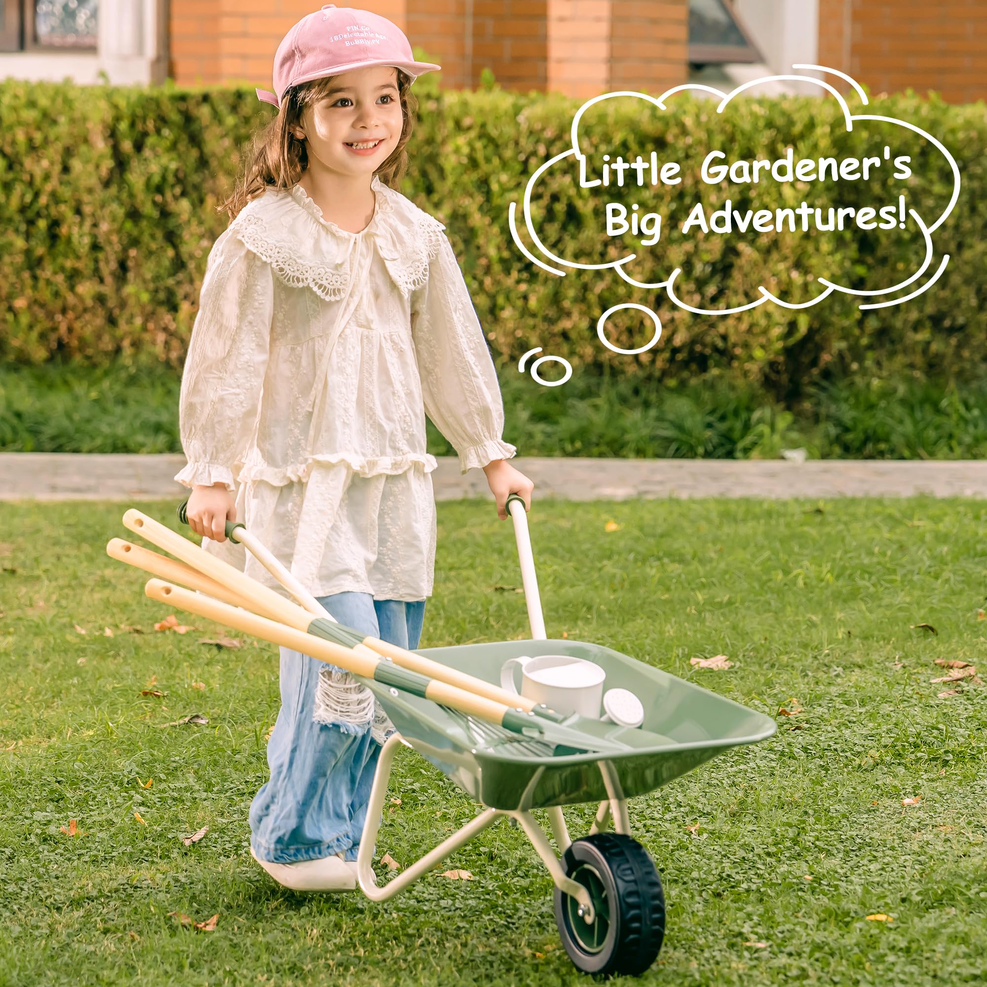 Robotime watering can invites watering practice and sensory exploration in outdoor scenes.