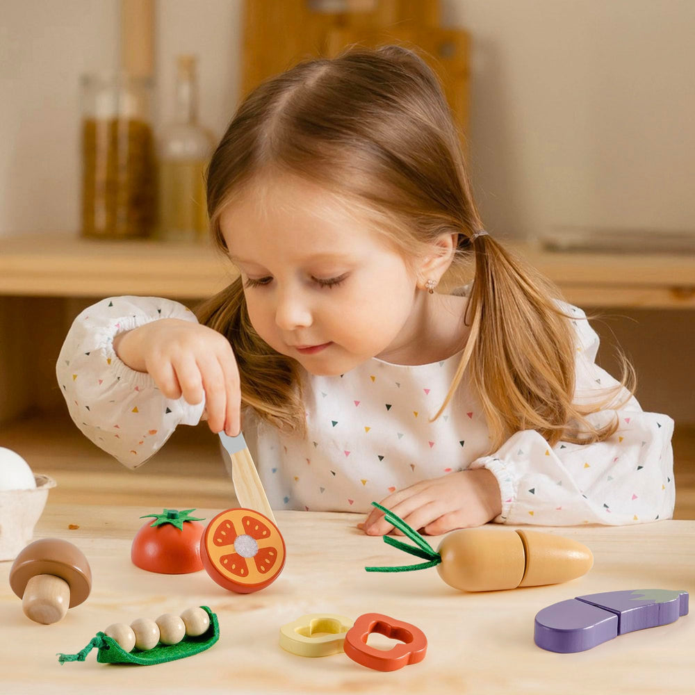 ROBOTIME wooden meat eggs bread pieces support cooking role-play adventures.