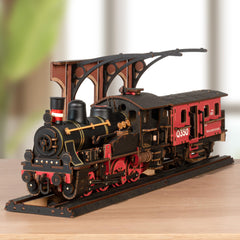 Robotime wooden puzzle model provides durable display.