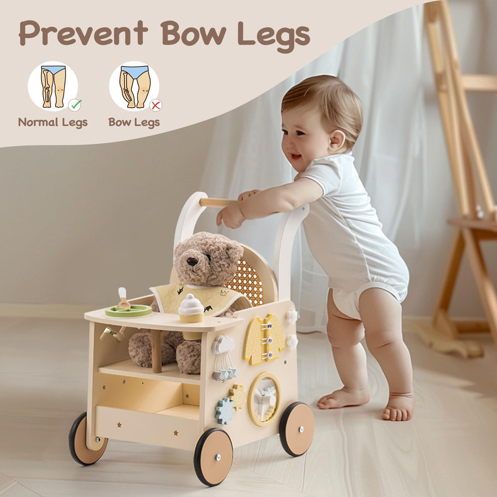 Robotime wooden walker is a durable companion for growing toddlers.
