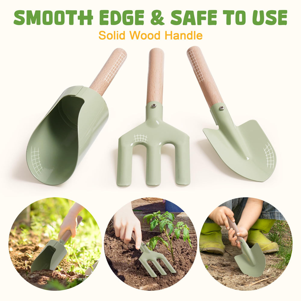 ROBOTIME Kids Gardening Tools fork: ergonomic mini fork ideal for planting and soil loosening.